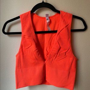 Urban Outfitters Out From Under Hailey Seamless Plunge Bra Top in Bright Orange
